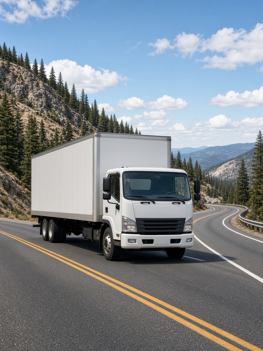 A truck on an open highway